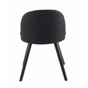 Silla de Confidente MINA, Madera Negra y Tela Negra