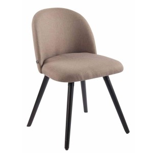 Silla de Confidente MINA, Madera Negra y Tela Negra