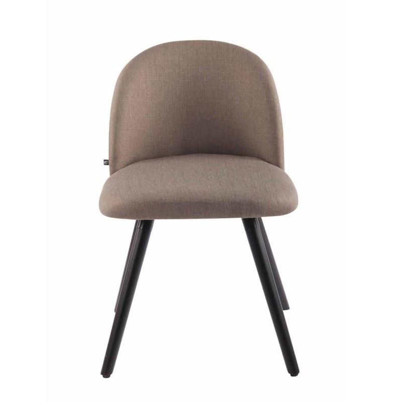 Silla de Confidente MINA, Madera Negra y Tela Negra