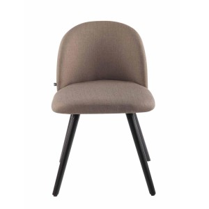 Silla de Confidente MINA, Madera Negra y Tela Negra