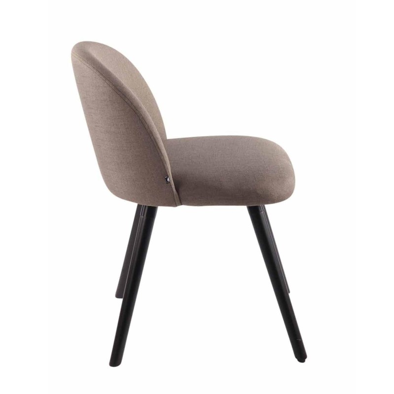 Silla de Confidente MINA, Madera Negra y Tela Negra