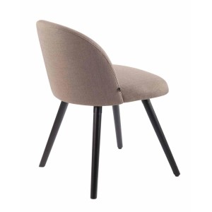 Silla de Confidente MINA, Madera Negra y Tela Negra