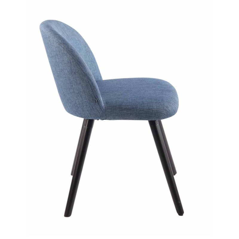 Silla de Confidente MINA, Madera Negra y Tela Negra