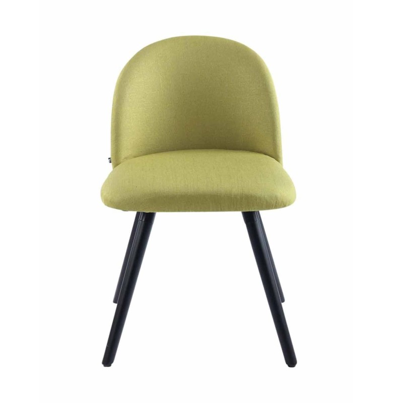 Silla de Confidente MINA, Madera Negra y Tela Negra