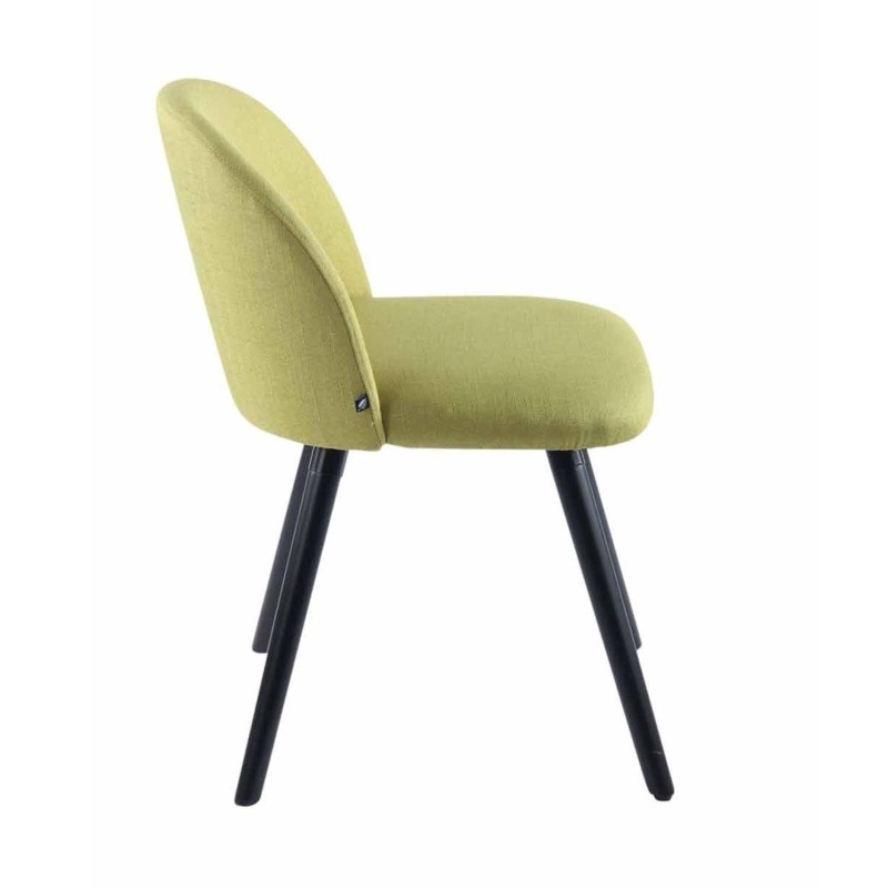 Silla de Confidente MINA, Madera Negra y Tela Negra