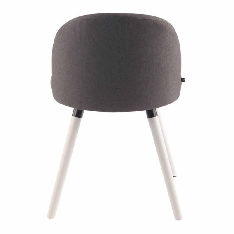 Silla de Confidente MINA, Madera Blanca y Tela Negra