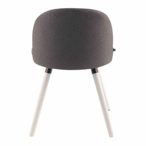 Silla de Confidente MINA, Madera Blanca y Tela Negra