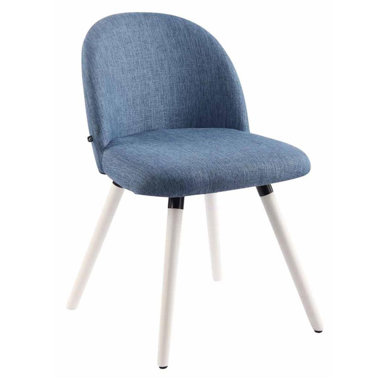 Silla de Confidente MINA, Exclusivo Diseño, Estructura en Madera Blanca, Tela Negra