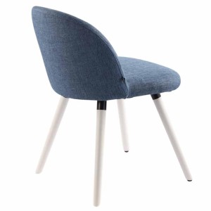 Silla de Confidente MINA, Madera Blanca y Tela Negra