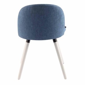 Silla de Confidente MINA, Madera Blanca y Tela Negra