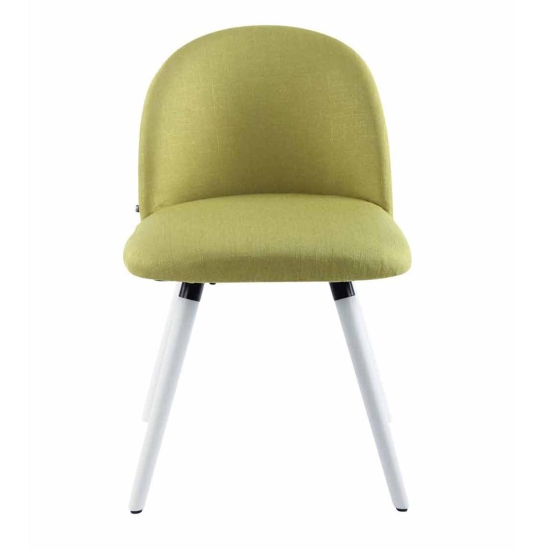 Silla de Confidente MINA, Madera Blanca y Tela Negra