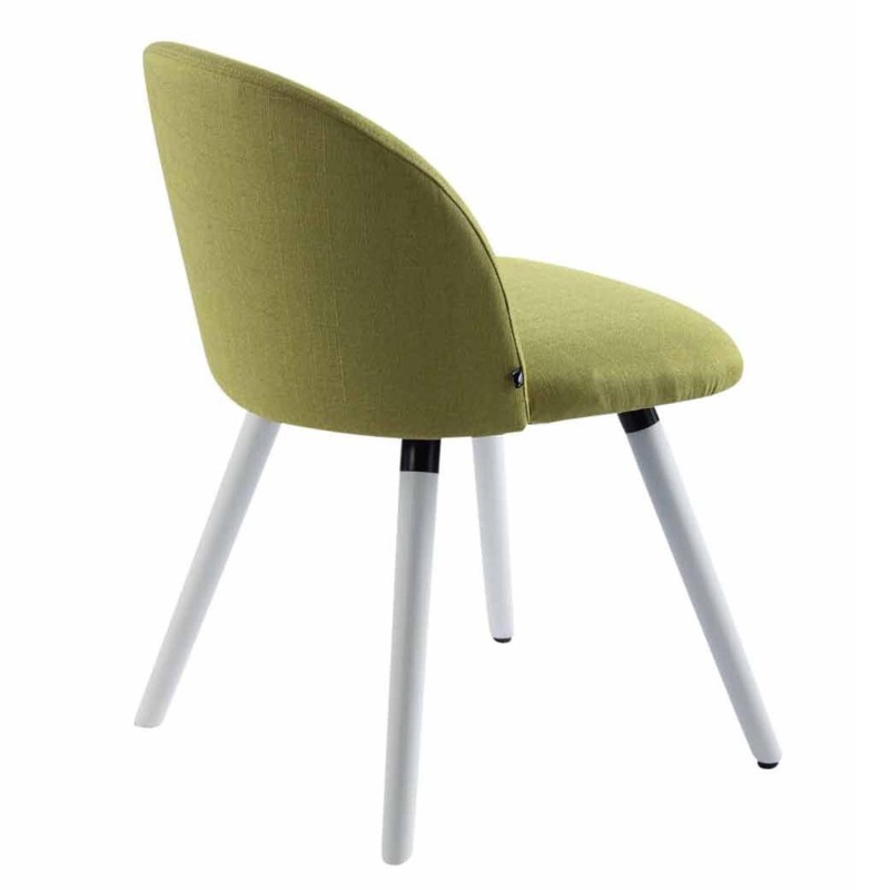 Silla de Confidente MINA, Madera Blanca y Tela Negra