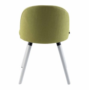 Silla de Confidente MINA, Madera Blanca y Tela Negra