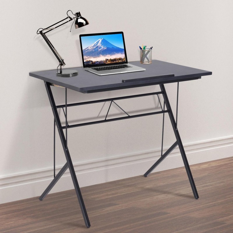 Mesa inclinable BEKIR en Metal y Madera color Negro