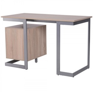 Mesa de Oficina AMONDI en Metal y Madera color Roble