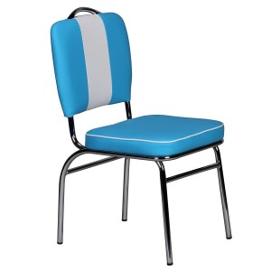 Silla de Confidente FIFTIES en Piel color Azul