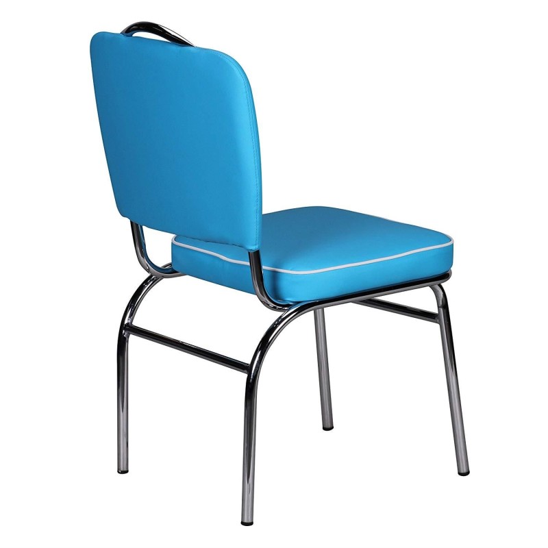 Silla de Confidente FIFTIES en Piel color Azul