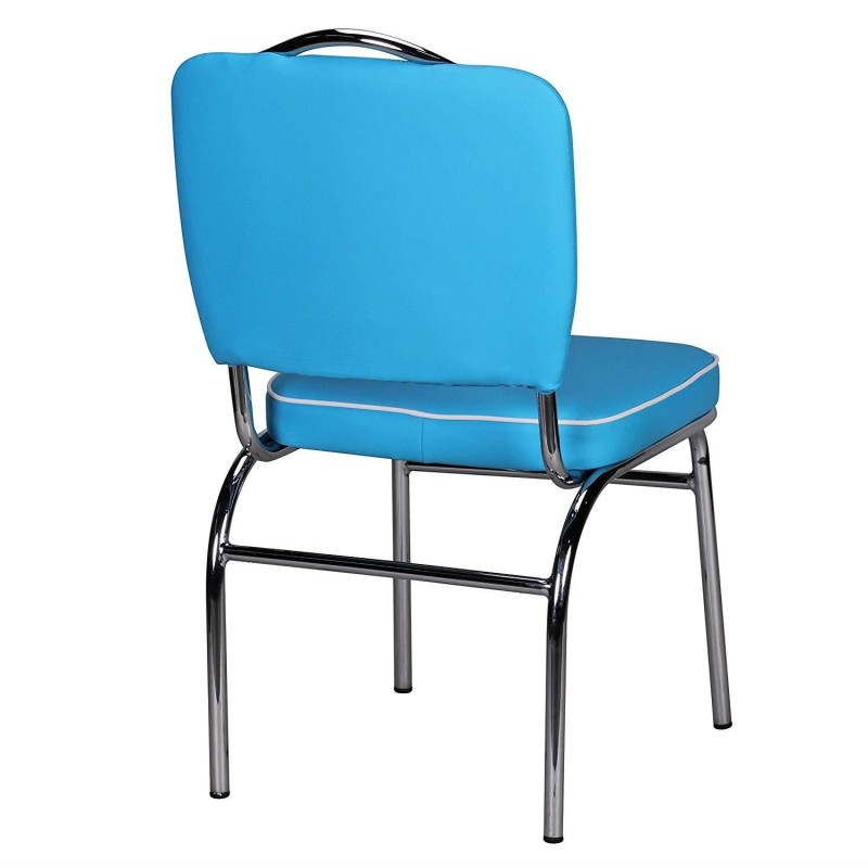 Silla de Confidente FIFTIES en Piel color Azul