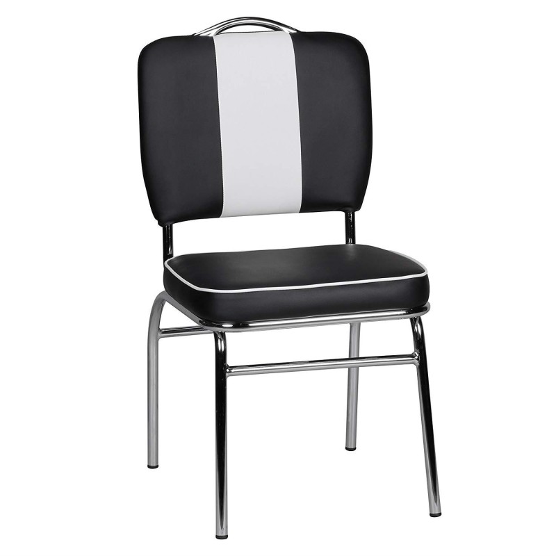 Silla de Confidente FIFTIES en Piel color Negro