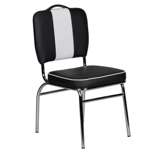 Silla de Confidente FIFTIES en Piel color Negro