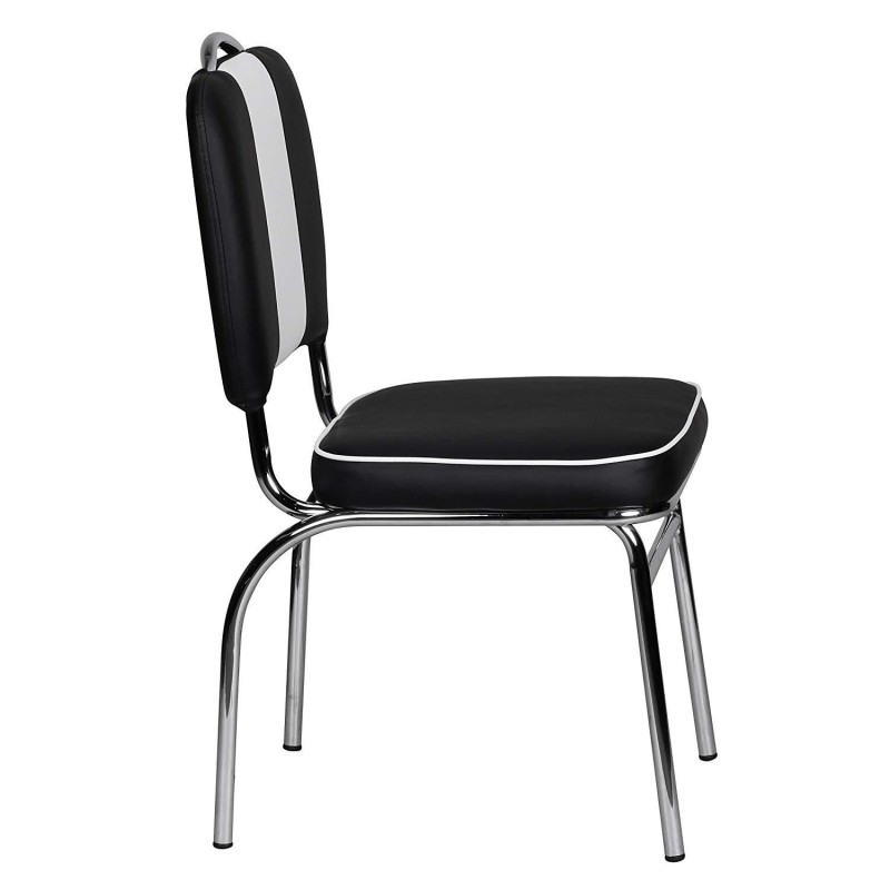 Silla de Confidente FIFTIES en Piel color Negro