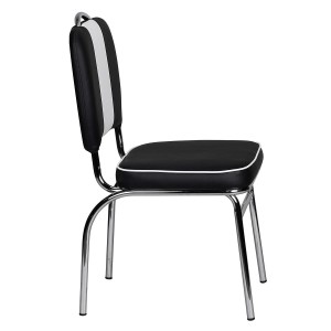 Silla de Confidente FIFTIES en Piel color Negro