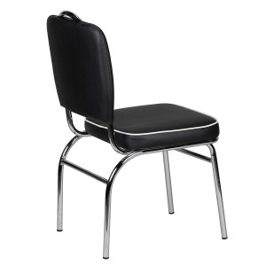 Silla de Confidente FIFTIES en Piel color Negro