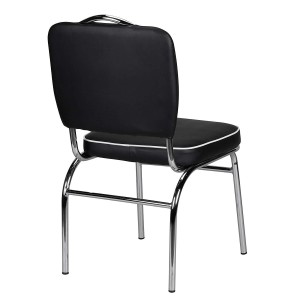 Silla de Confidente FIFTIES en Piel color Negro