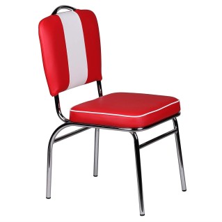 Silla de Confidente FIFTIES en Piel color Rojo 2