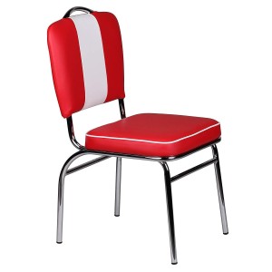 Silla de Confidente FIFTIES en Piel color Rojo