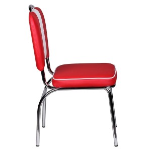 Silla de Confidente FIFTIES en Piel color Rojo