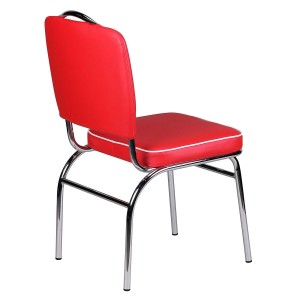 Silla de Confidente FIFTIES en Piel color Rojo