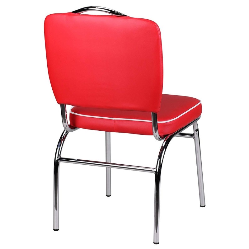 Silla de Confidente FIFTIES en Piel color Rojo