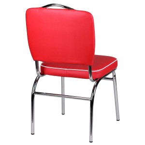 Silla de Confidente FIFTIES en Piel color Rojo