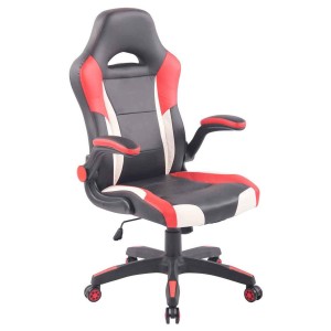 Silla Gaming LEWIS en Piel Negra, Roja y Blanca