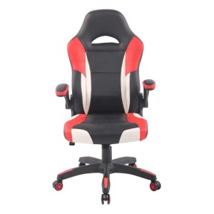Silla Gaming LEWIS en Piel Negra, Roja y Blanca