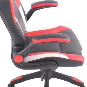 Silla Gaming LEWIS en Piel Negra, Roja y Blanca