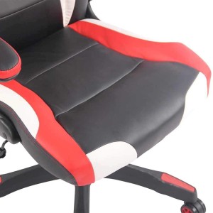 Silla Gaming LEWIS en Piel Negra, Roja y Blanca