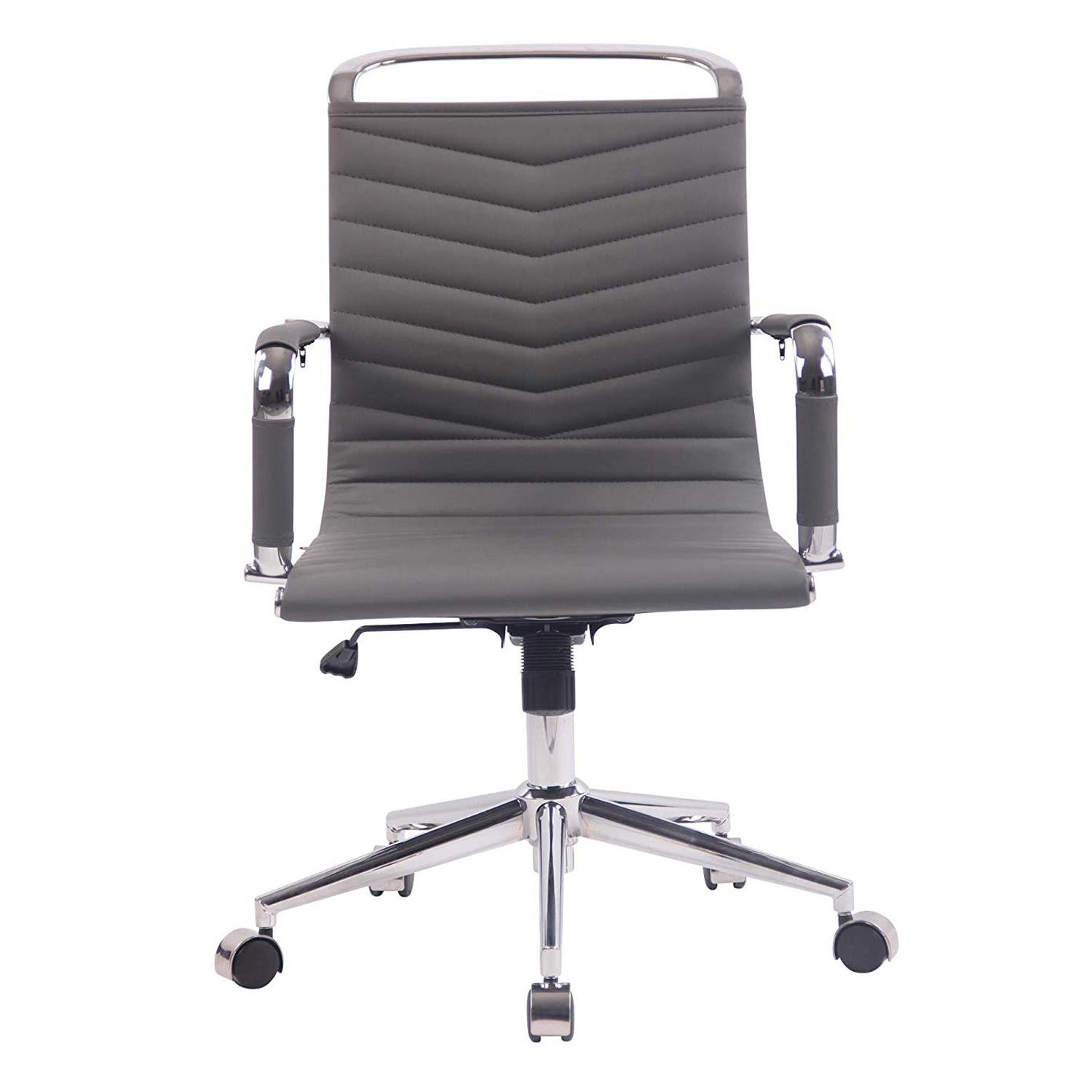 Silla de Oficina SIGRID, Diseño con Elegantes Costuras, en Piel Negra