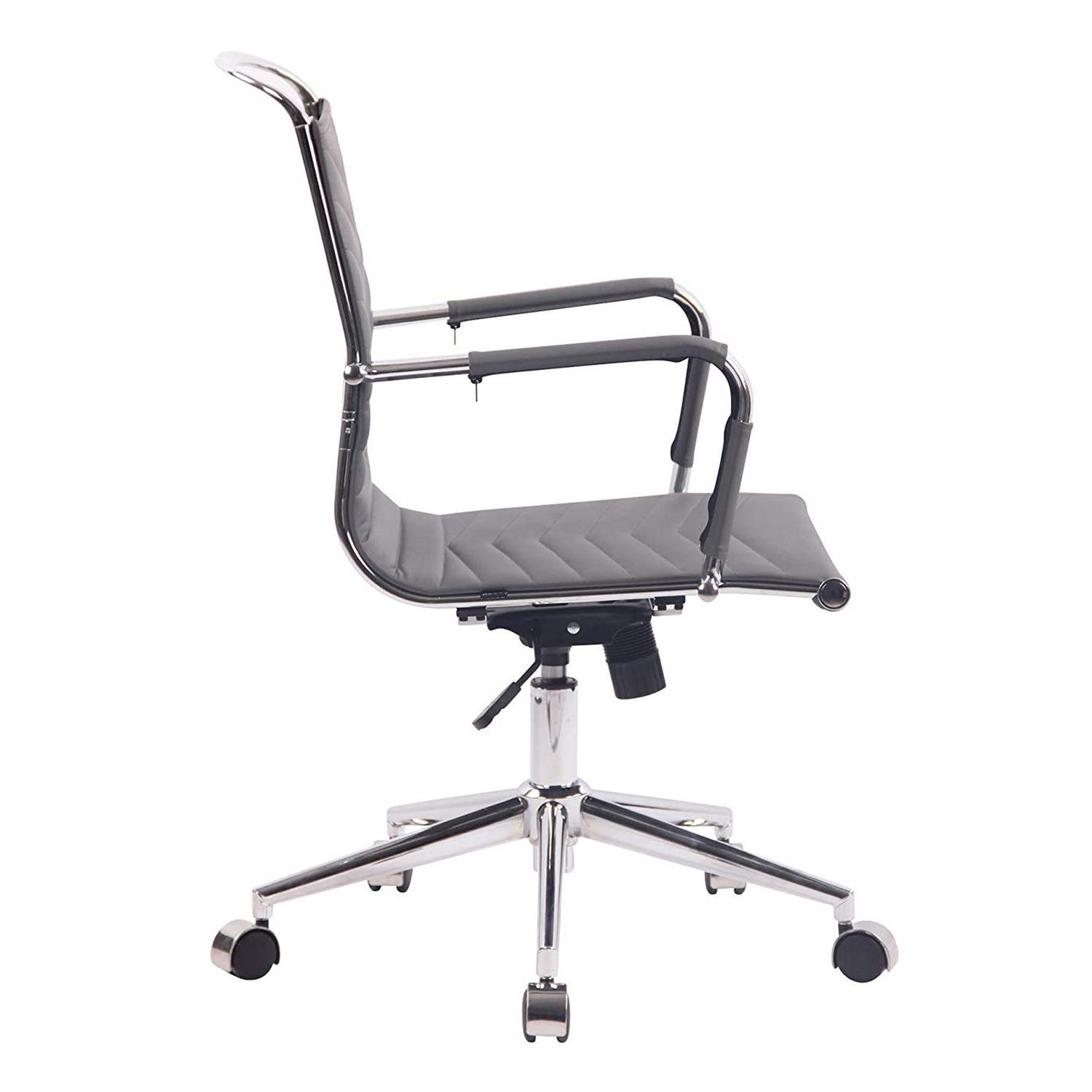 Silla de Oficina SIGRID, Diseño con Elegantes Costuras, en Piel Negra