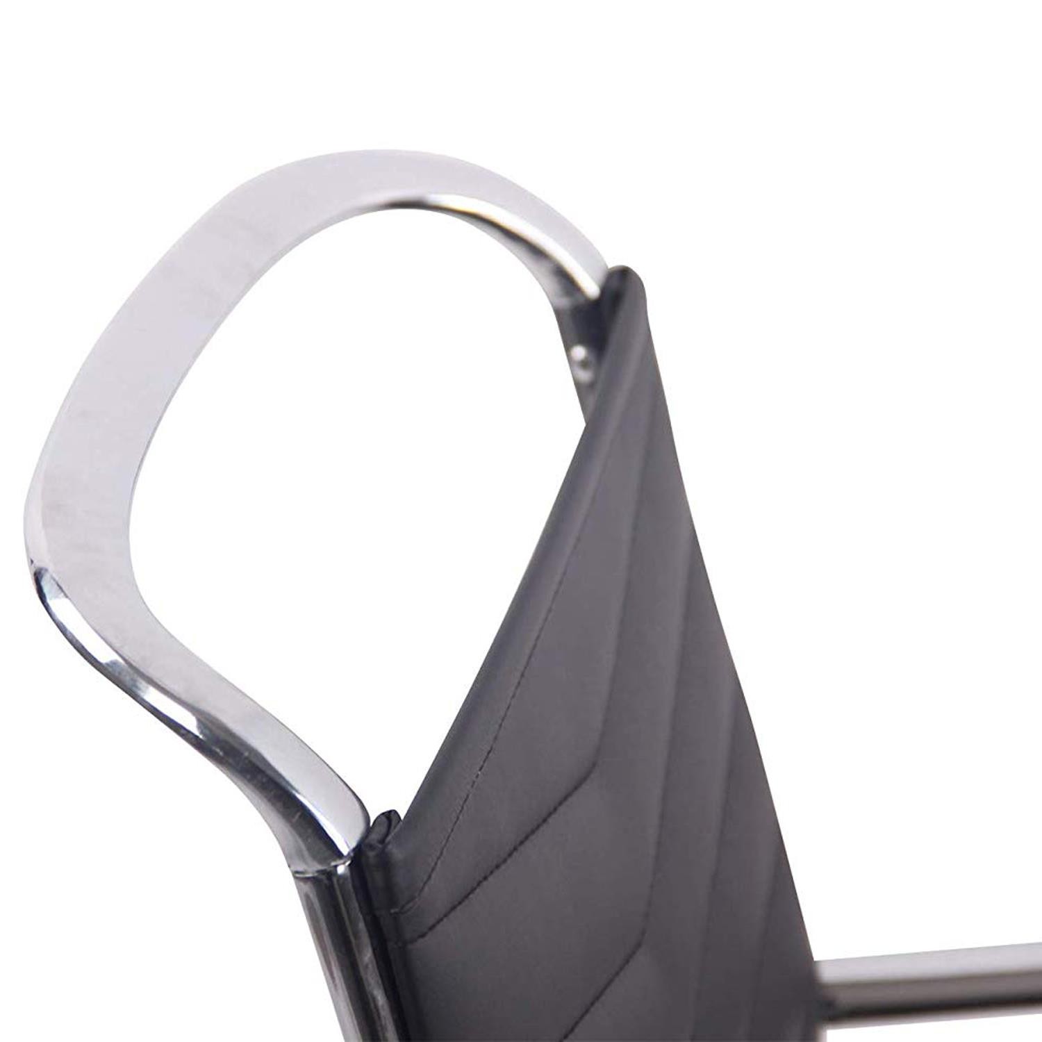 Silla de Oficina SIGRID, Diseño con Elegantes Costuras, en Piel Negra