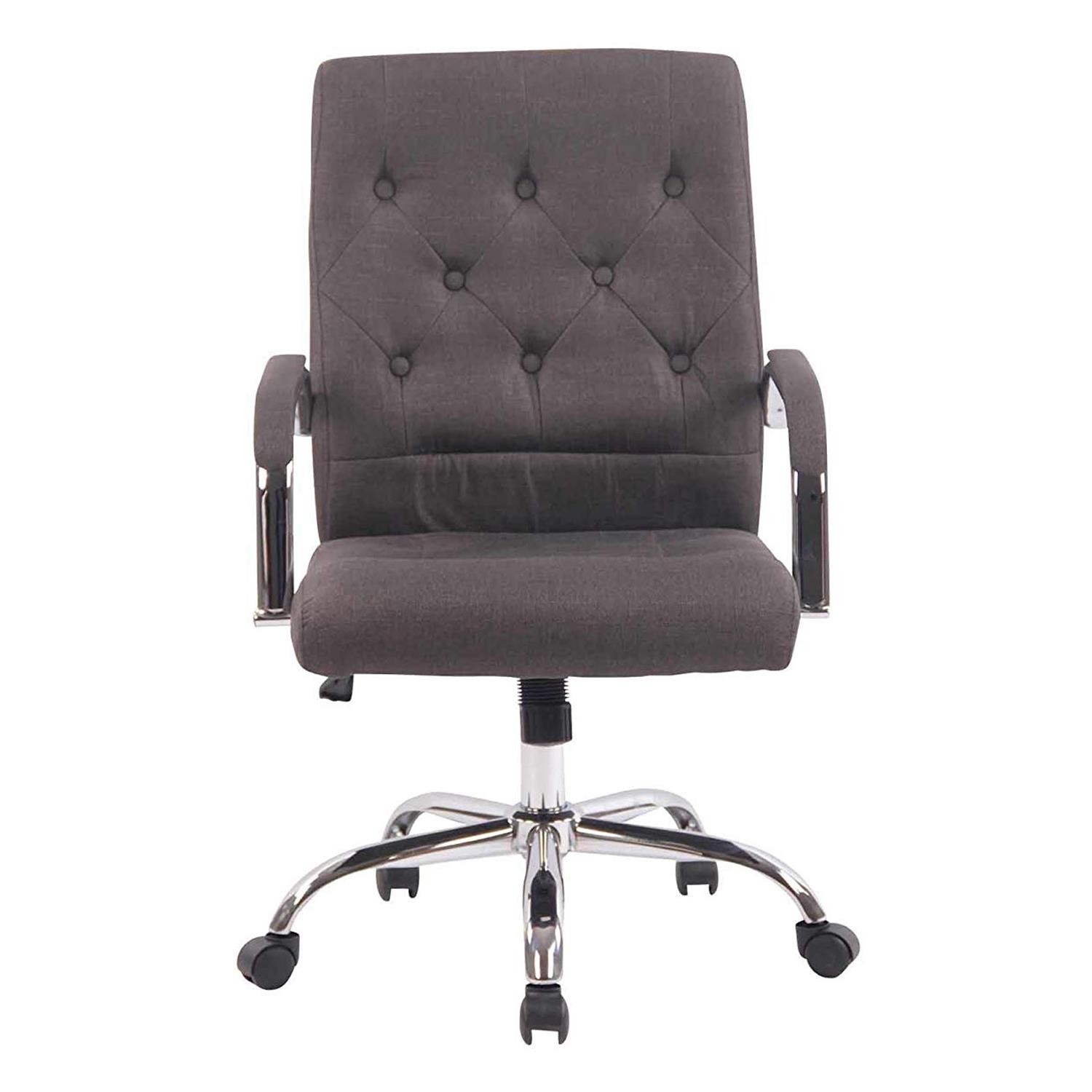 Silla de Oficina NESI, Estructura Metálica, en Tela con Capitoné color Negro