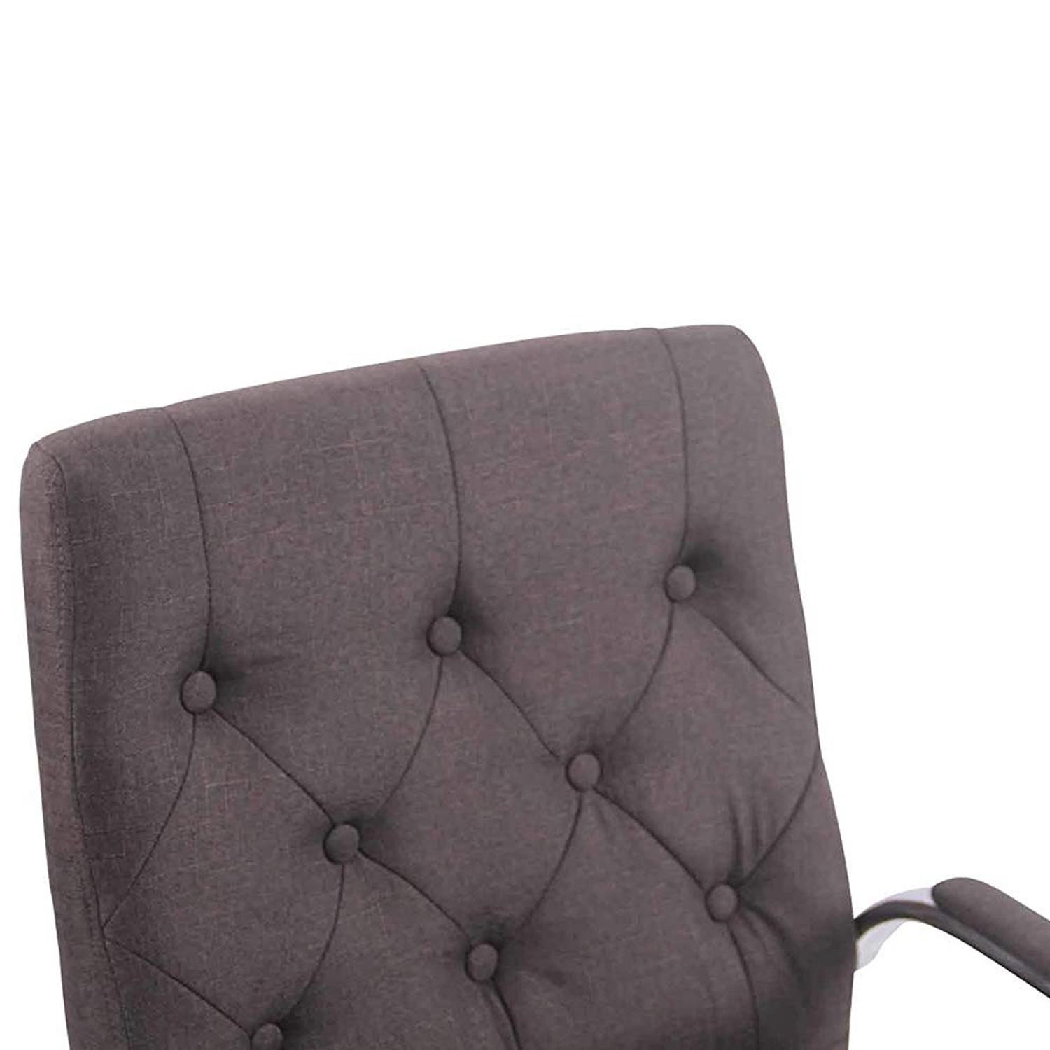 Silla de Oficina NESI, Estructura Metálica, en Tela con Capitoné color Negro