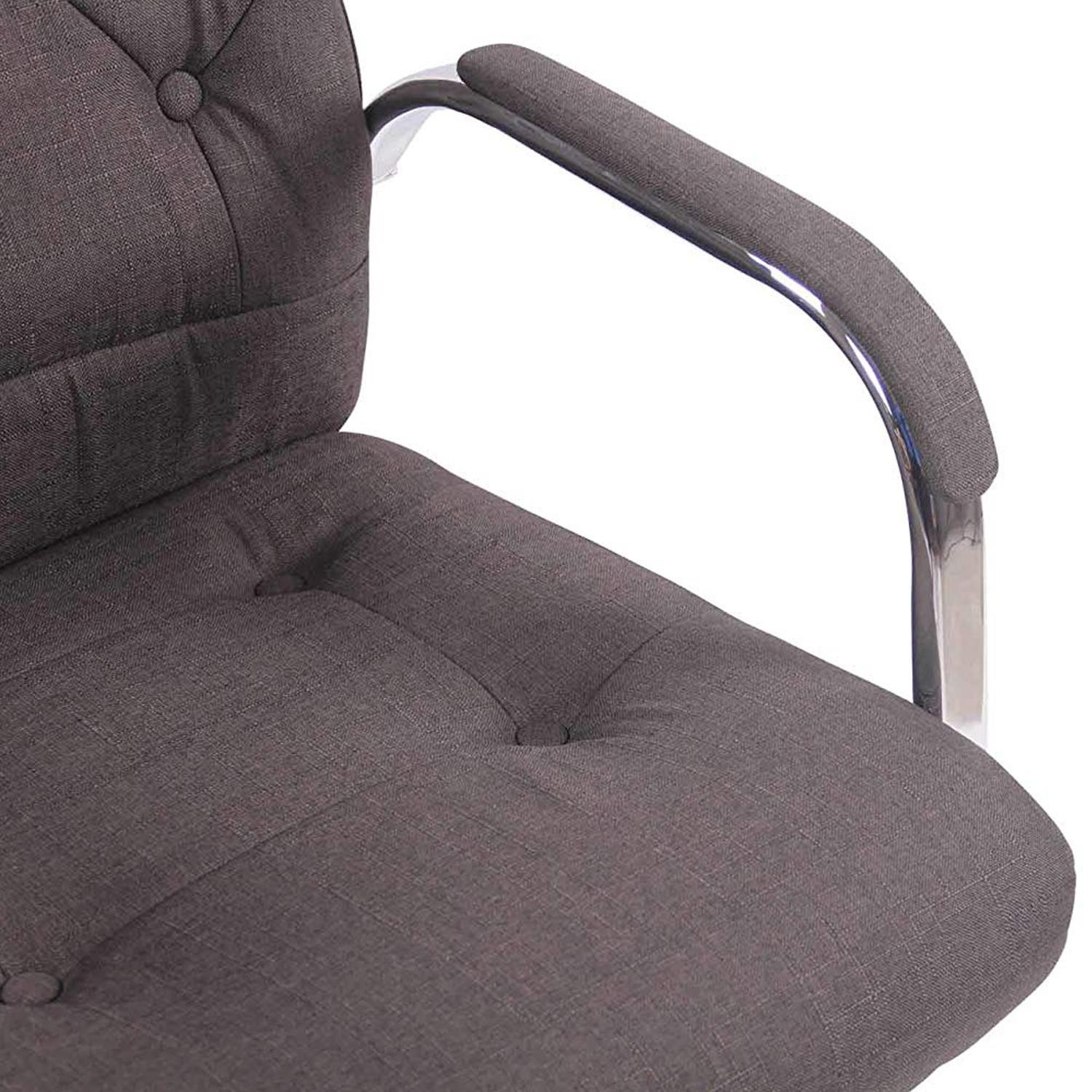 Silla de Oficina NESI, Estructura Metálica, en Tela con Capitoné color Negro
