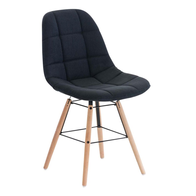 Silla de Confidente TOMMY, Madera Haya y Tela Negra