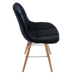 Silla de Confidente TOMMY, Madera Haya y Tela Negra