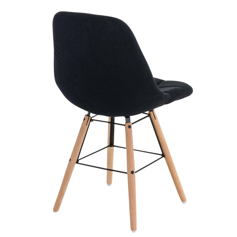 Silla de Confidente TOMMY, Madera Haya y Tela Negra