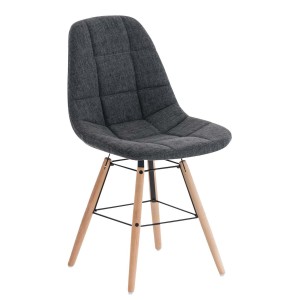 Silla de Confidente TOMMY, Madera Haya y Tela Negra