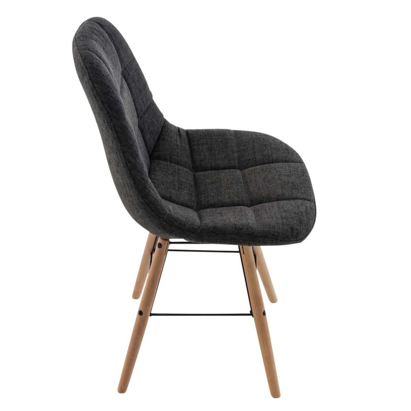 Silla de Confidente TOMMY, Madera Haya y Tela Negra