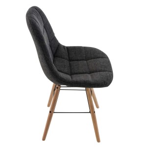 Silla de Confidente TOMMY, Madera Haya y Tela Negra